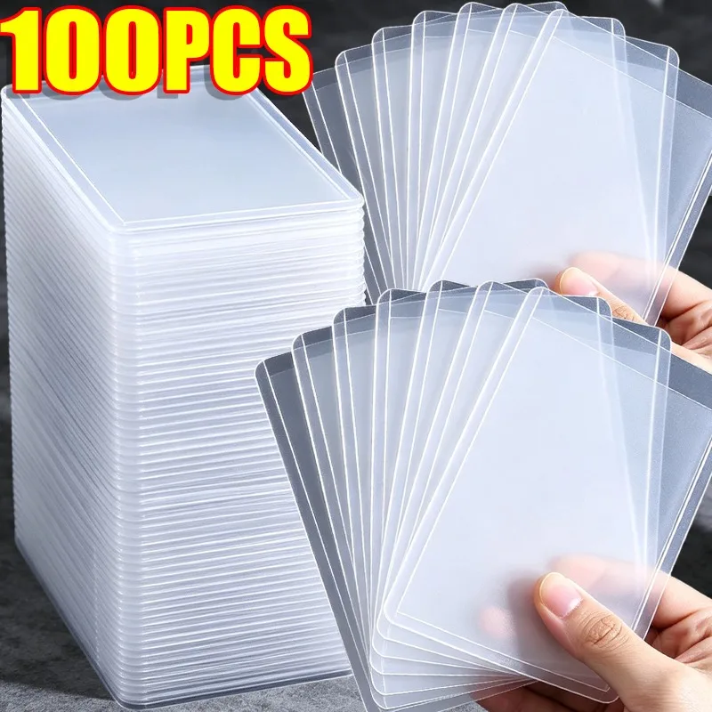 Transparent PVC Card Protective Sleeves Top Loaders Hard Plastic Card Storage Bags Holders 100*75mm Trading Cards Case Wholesale