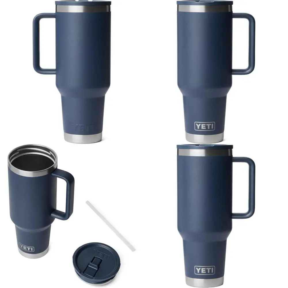 

Термокружка из нержавеющей стали с вакуумной изоляцией, 40 унций, с откидной крышкой и соломинкой - герметичная и совместима с подстаканником