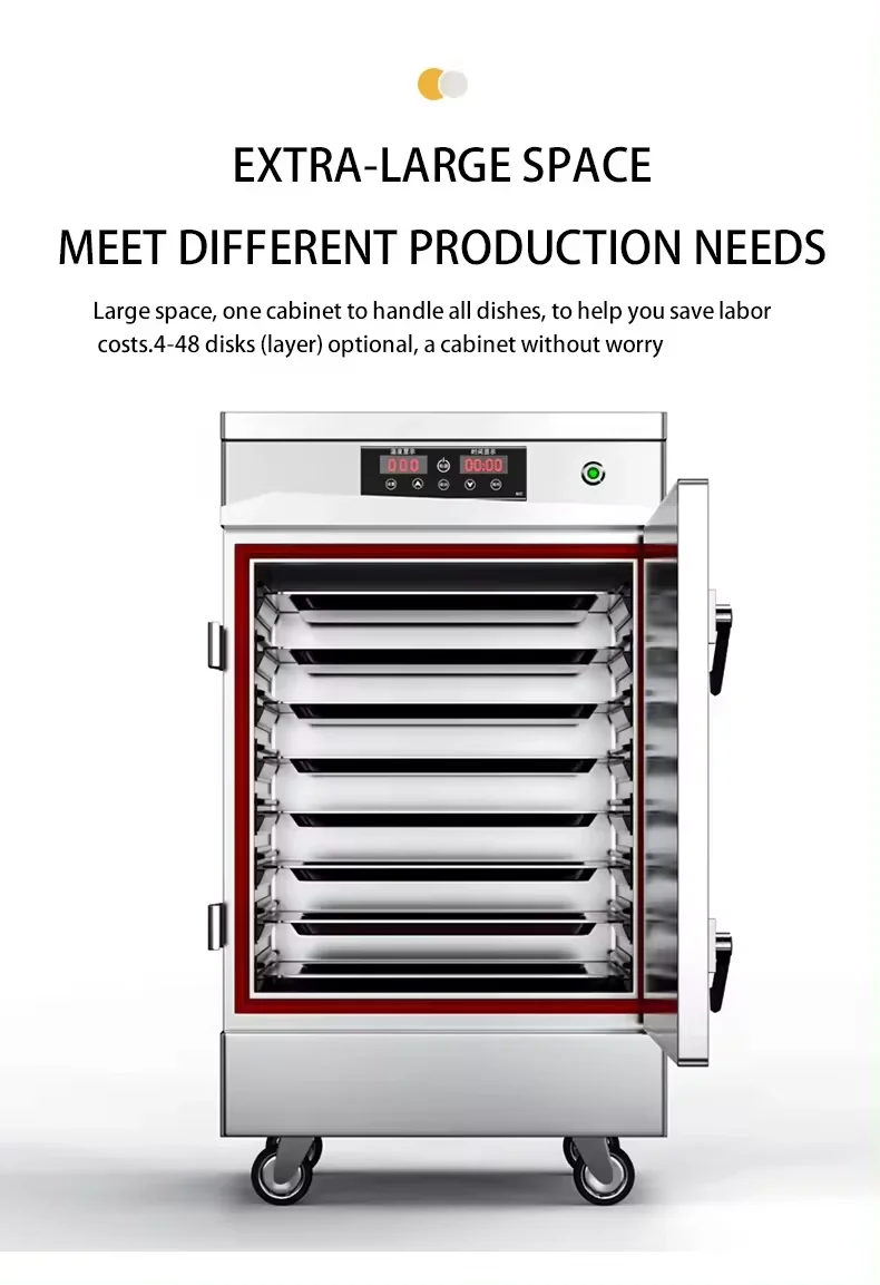 جهاز بخار الأرز بباب واحد تجاري، 8 صواني، ماكينة طهي كهربائية، خزانة طهي بالبخار