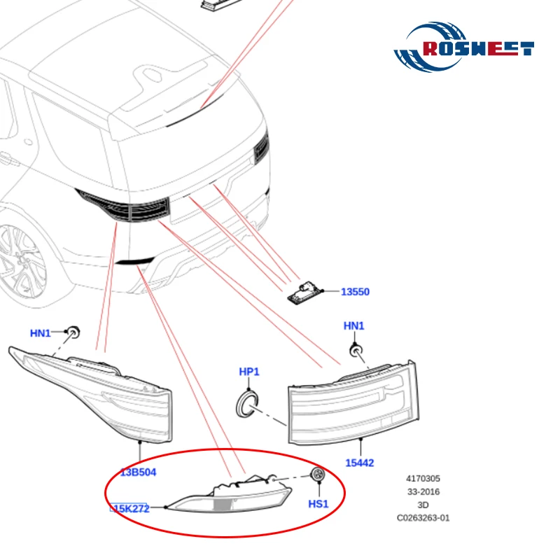 Rear Bumper Fog Lamp For Land Rover Discovery 5 LR5 2017 2018 2019 2020 L462 Reflector Warning Lights LR082084 Car Accessories