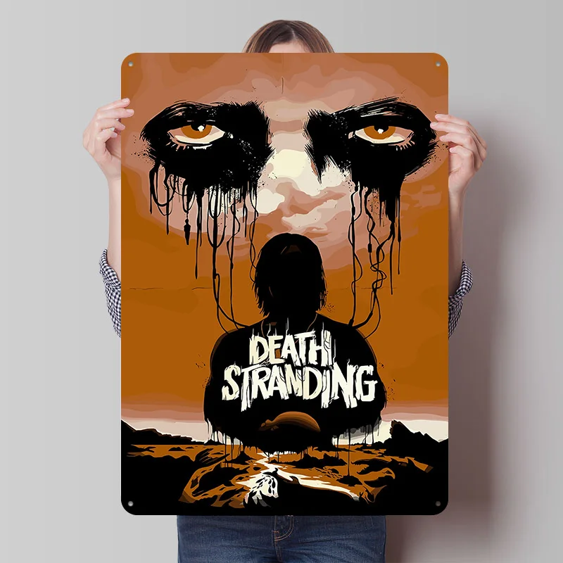 Death Stranding Spiel-Kunstposter Individualisierte Vintage-Metallschilder Wandkunst Retro-Blechschild für Männerhöhle Bürodekoration Gaming