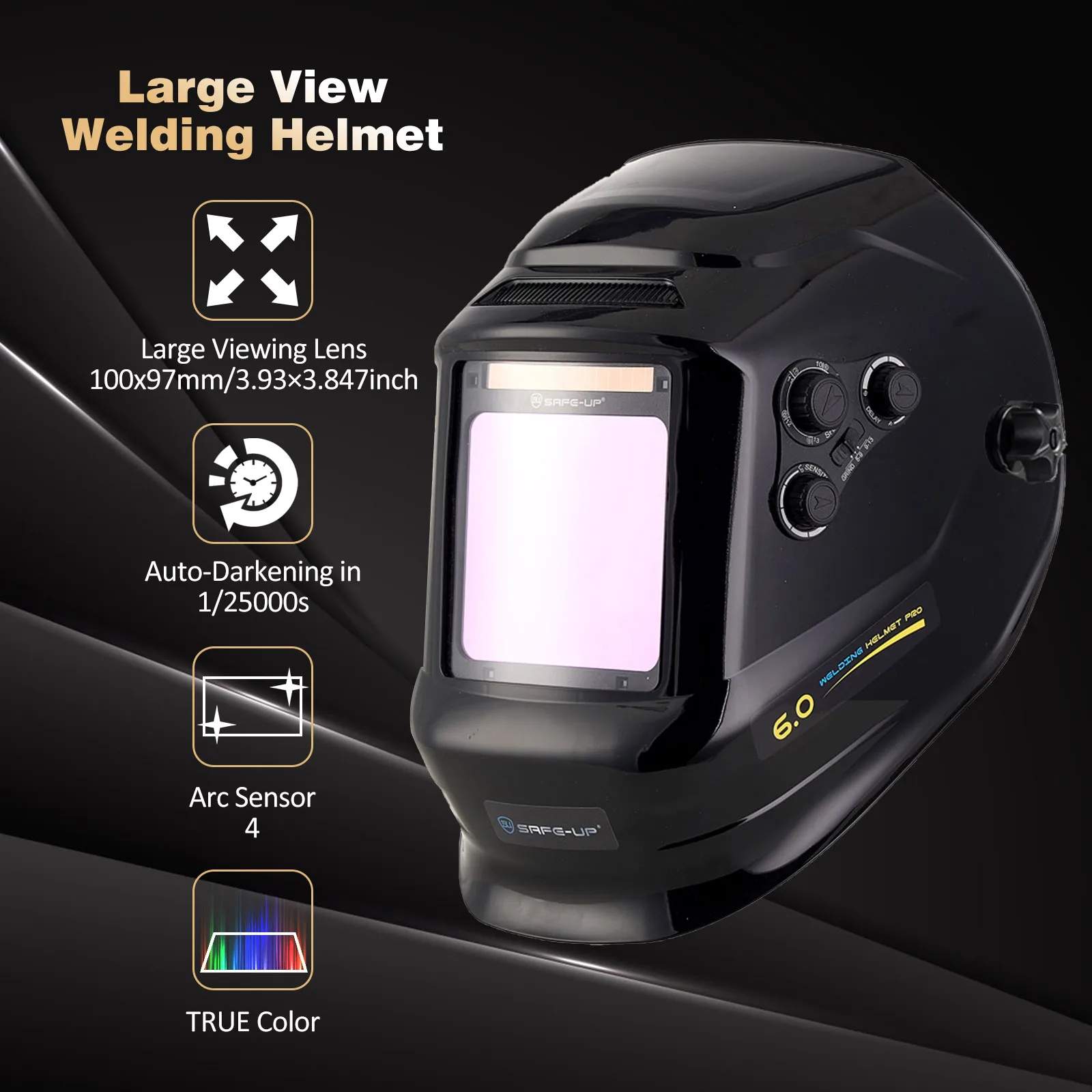 Welding Helmet TRUE Color 4 Sensors Solar Cell Powered Auto Darkening Welding Mask for MIG MAG TIG ARC Welder Machine сварочная