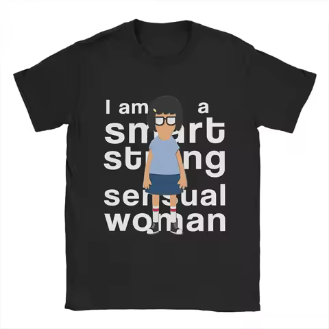 Bob Burgers Tina Black T Shirts for Men 100% Cotton Novelty T-Shirt O Neck Tee Shirt Short Sleeve Clothes Gift Idea