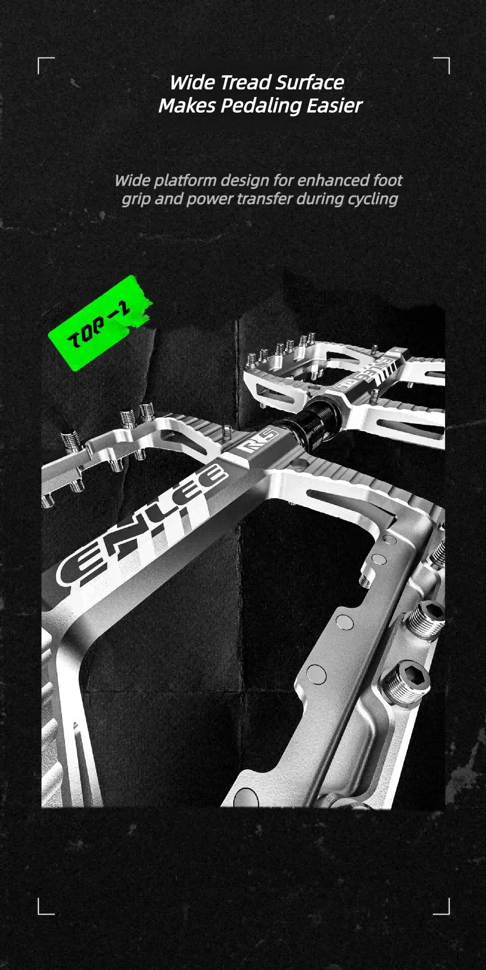 Ultraleichte Rutschfeste MTB Mountainbike-Pedale mit DU-Gedichteten Lagern, 28 Antirutsch-Stiften, Übergroße Breite Pedale, Fahrrad-Zubehörteile – Detail 4