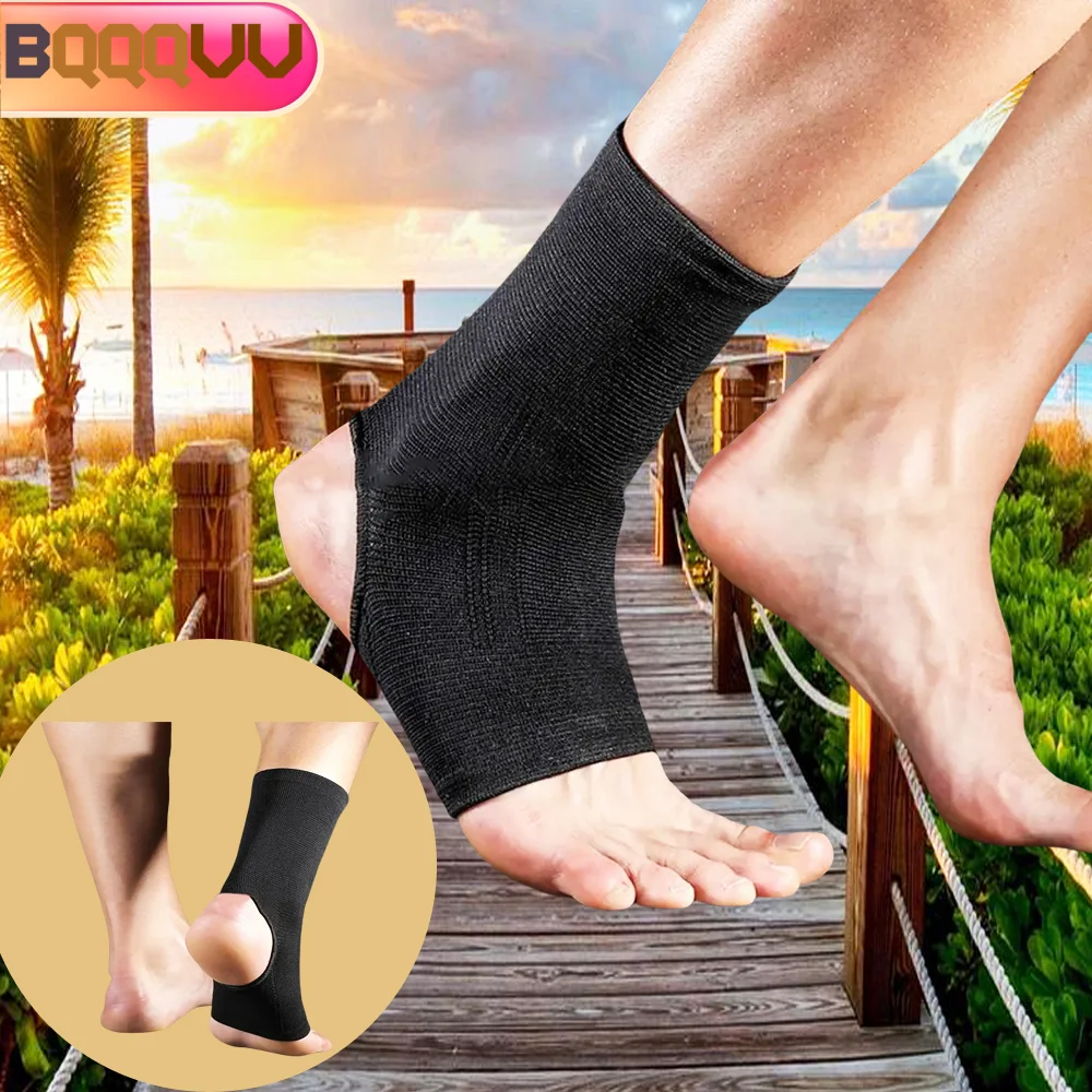 

Open Heel Ankle Brace for Men and Women, Compression Sleeve, Ankle Wrap, Support for Sprain, Swelling, Plantar Fasciitis, 1Pair