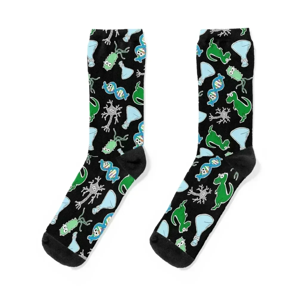 Cute Science - On Black Socks football Crossfit new in's Socks For Girls Men's