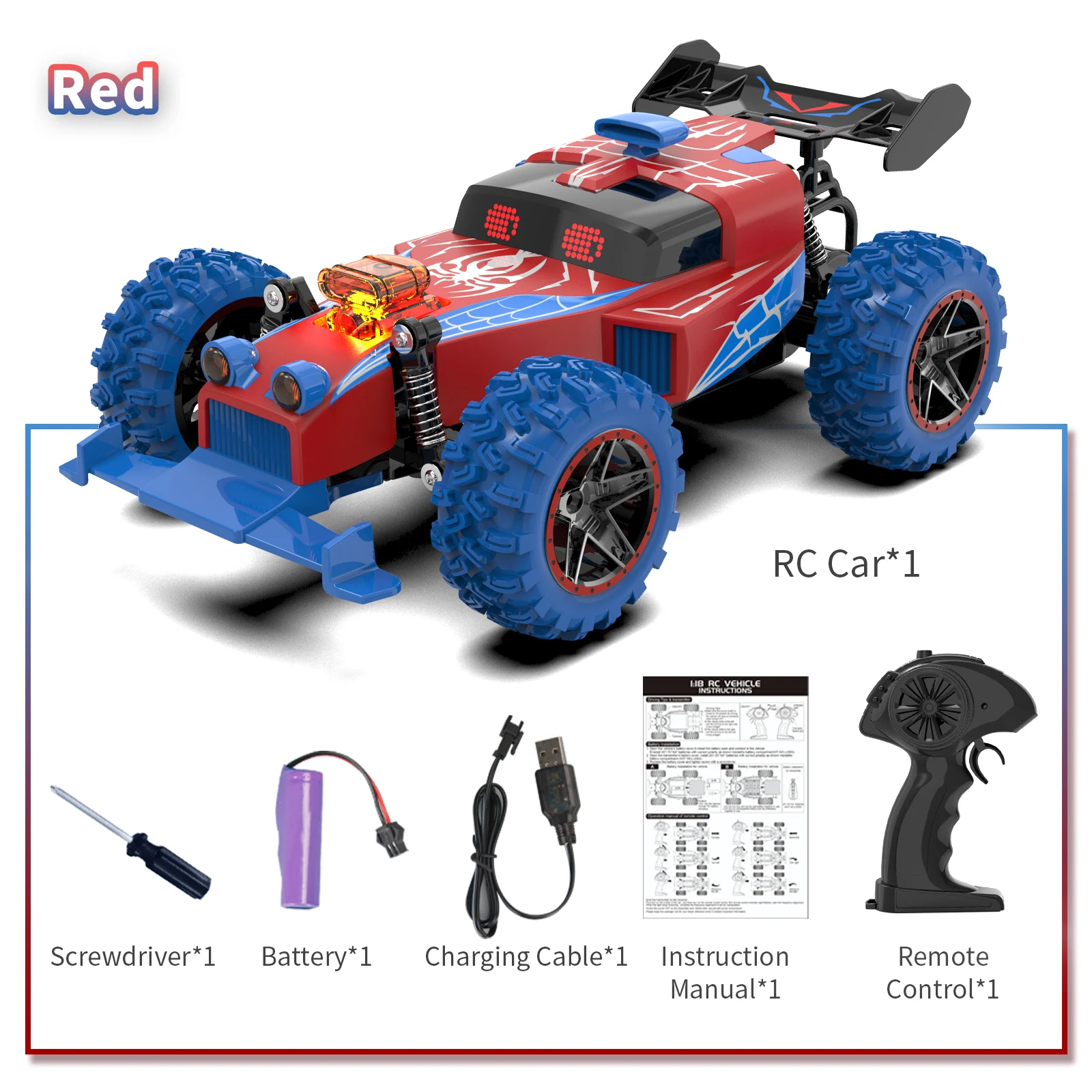 

2.4G RC Car 20KM/H 1:16 JJRC Q217 Remote Control Racing Car with Lights Off-Road Climbing Electric Car Toy Gift for Boys Girls