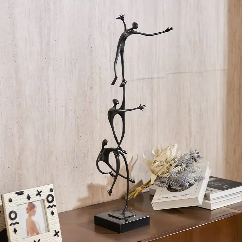 Home Decor Black Shouting Man Ornament Metal Desktop Home Decoration for Livingroom for Congratulations Occasions
