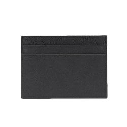 High Quality Saffiano Cow Leather Split Leather Credit Card Holder Customed Initial Letters ID Card Case Credit Card