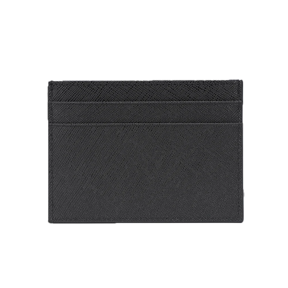 High Quality Saffiano Cow Leather Split Leather Credit Card Holder Customed Initial Letters ID Card Case Credit Card