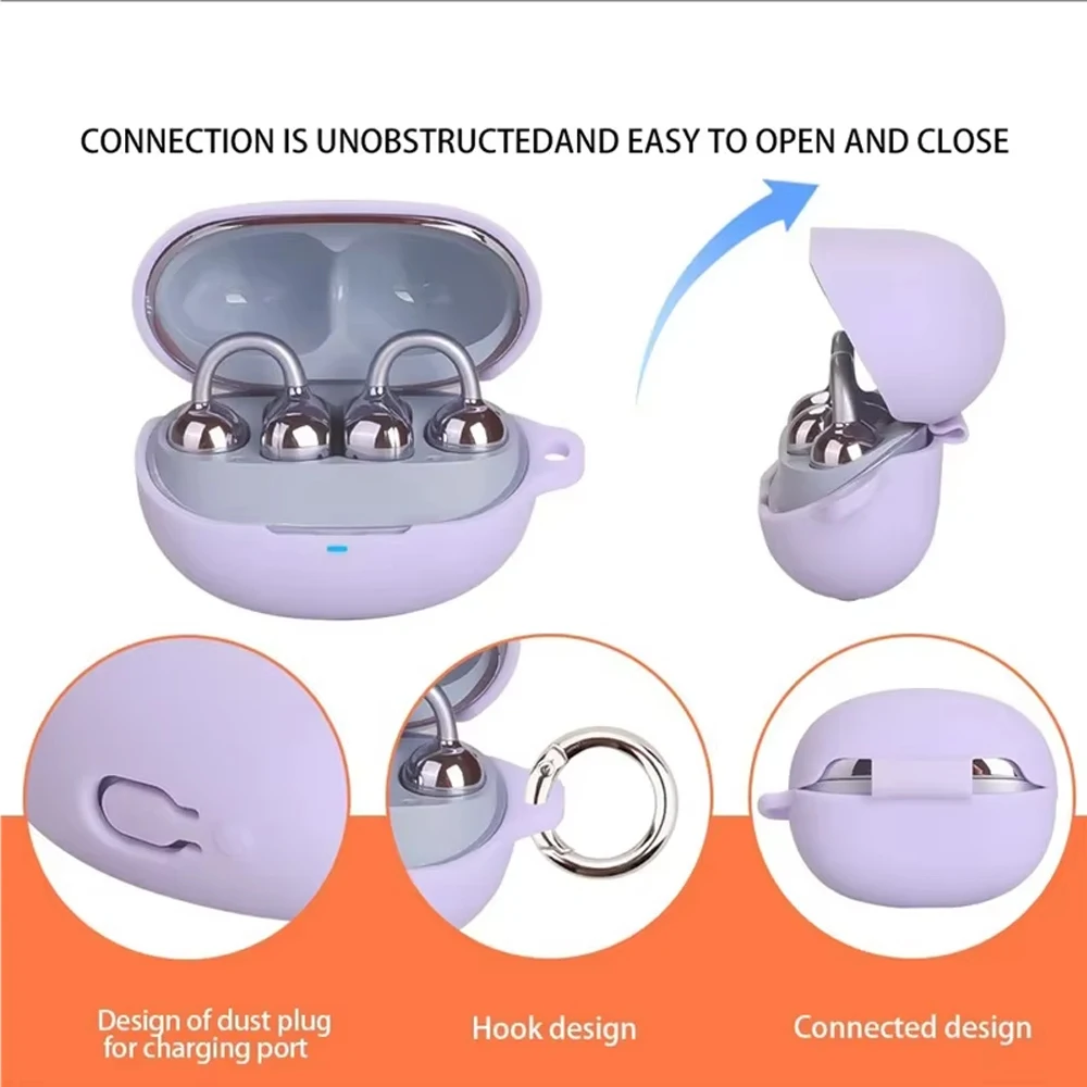 

Silicone Soft Case for Sanag S8S AI Wireless Earbuds Cover Protective Sleeve for S8S AI Shockproof Shell Case with Ring hook