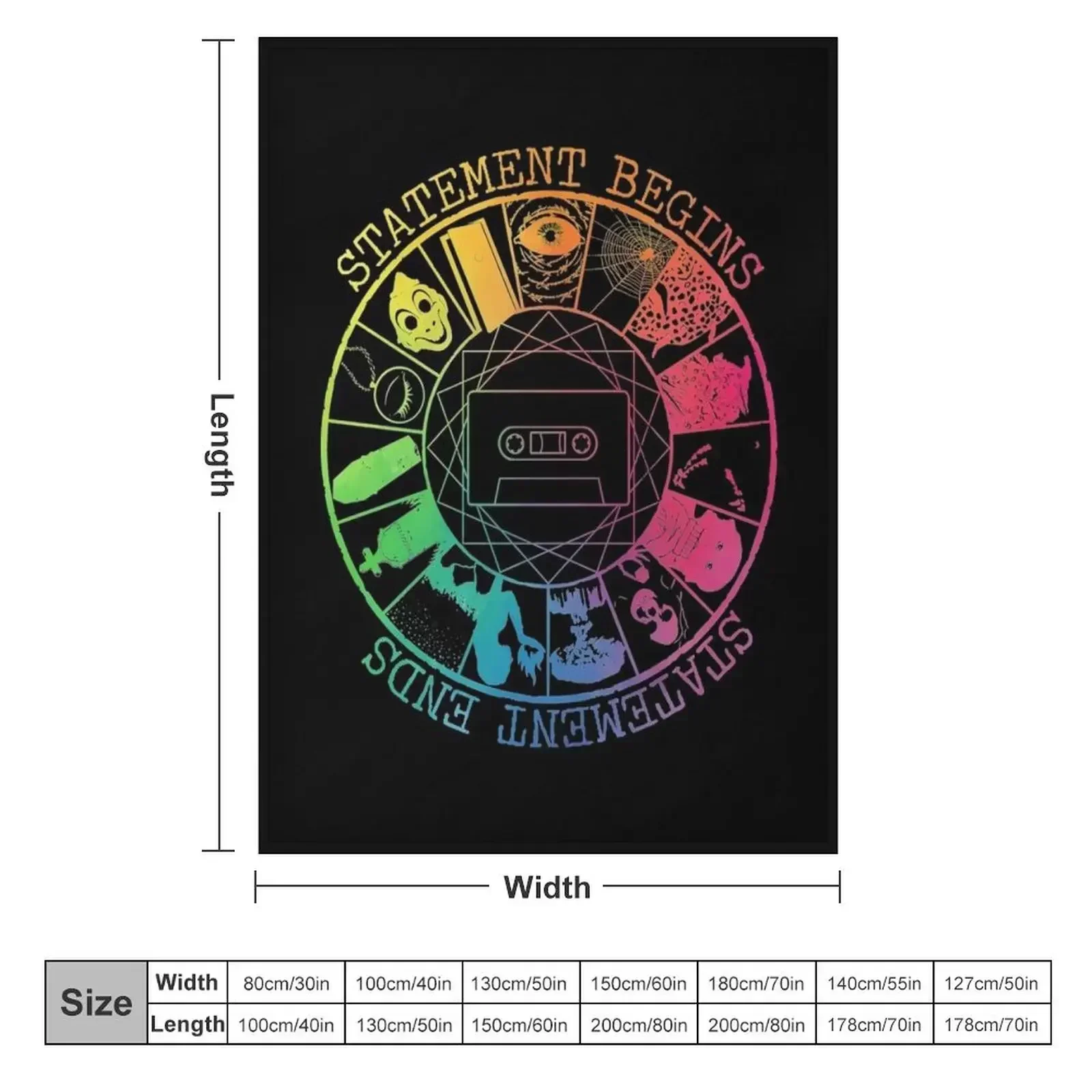 STATEMENT BEGINS OR STATEMENT ENDS RAINBOW COLOR Throw Blanket couch cozy soft plush fuzzy picnic outdoor blanket
