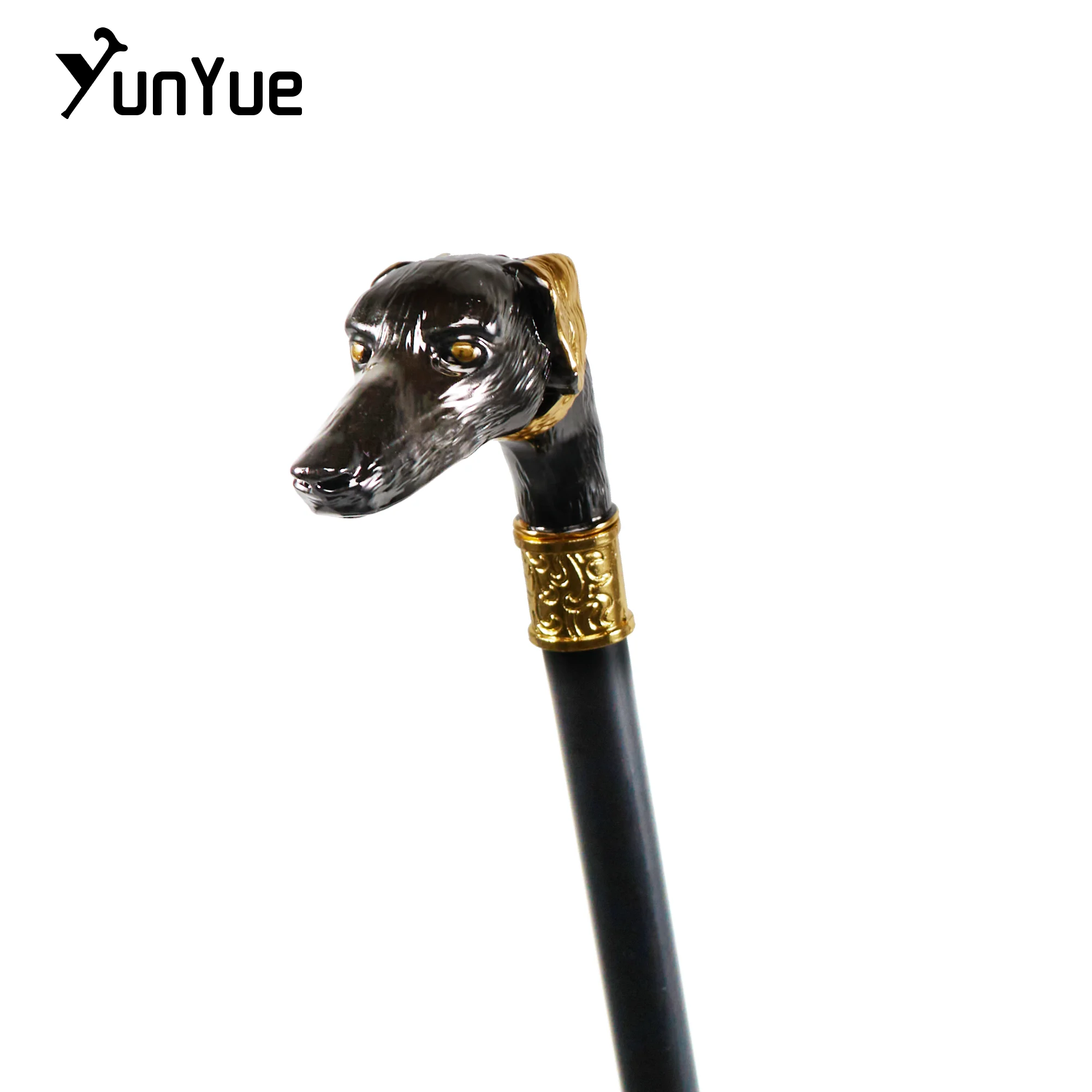 Vintage preto ouro doberman pinscher bengala cavalheiro coleções elegante bengala cosplay fotografia adereços muleta