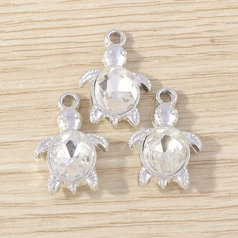 Tusember 10 Stück Kristall-Meerjungfrauen-Schwanz-Muschel-Quallen-Schildkröten-Anhänger für Halsketten, Ohrringe, Armbänder, Anhänger, Bastelarbeiten – Detail 7