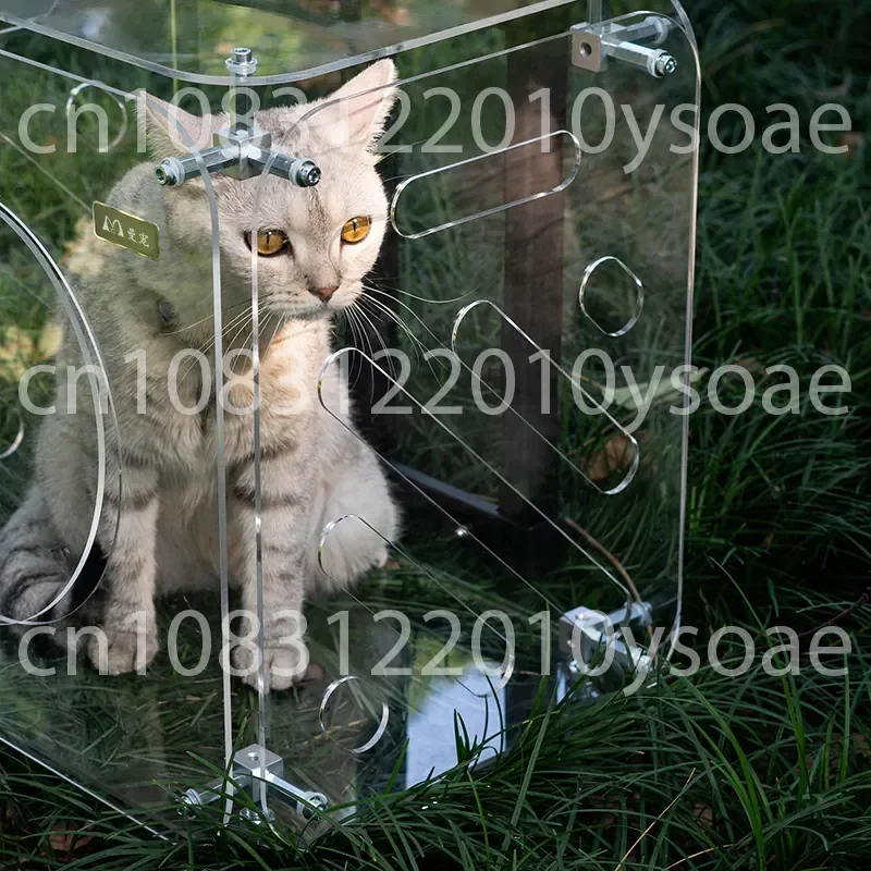 Hidden Building Pet Trolley Case Outgoing Supplies Pet Cart Acrylic Portable Goods Push Cat and Dog Cart