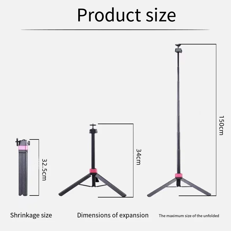 Extended pole tripod, portable 1.5m extendable phone camera tripod, outdoor camera selfie stabilizer, electronic Mobile phone ca