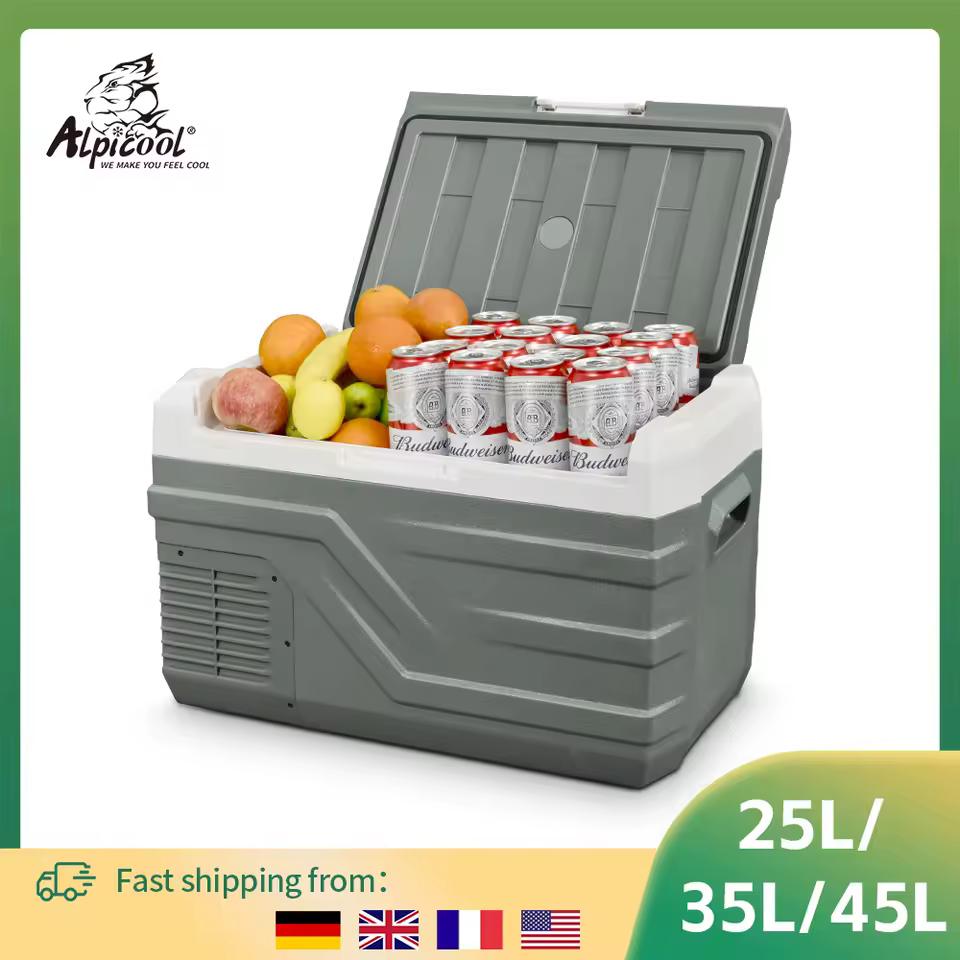 Alpicool NL 25L 35L 45L Car Refrigerator 12V Compressor Fridge Freezer 12/24V DC 100-240V AC Portable Cooler for Camping Travel - AliExpress 