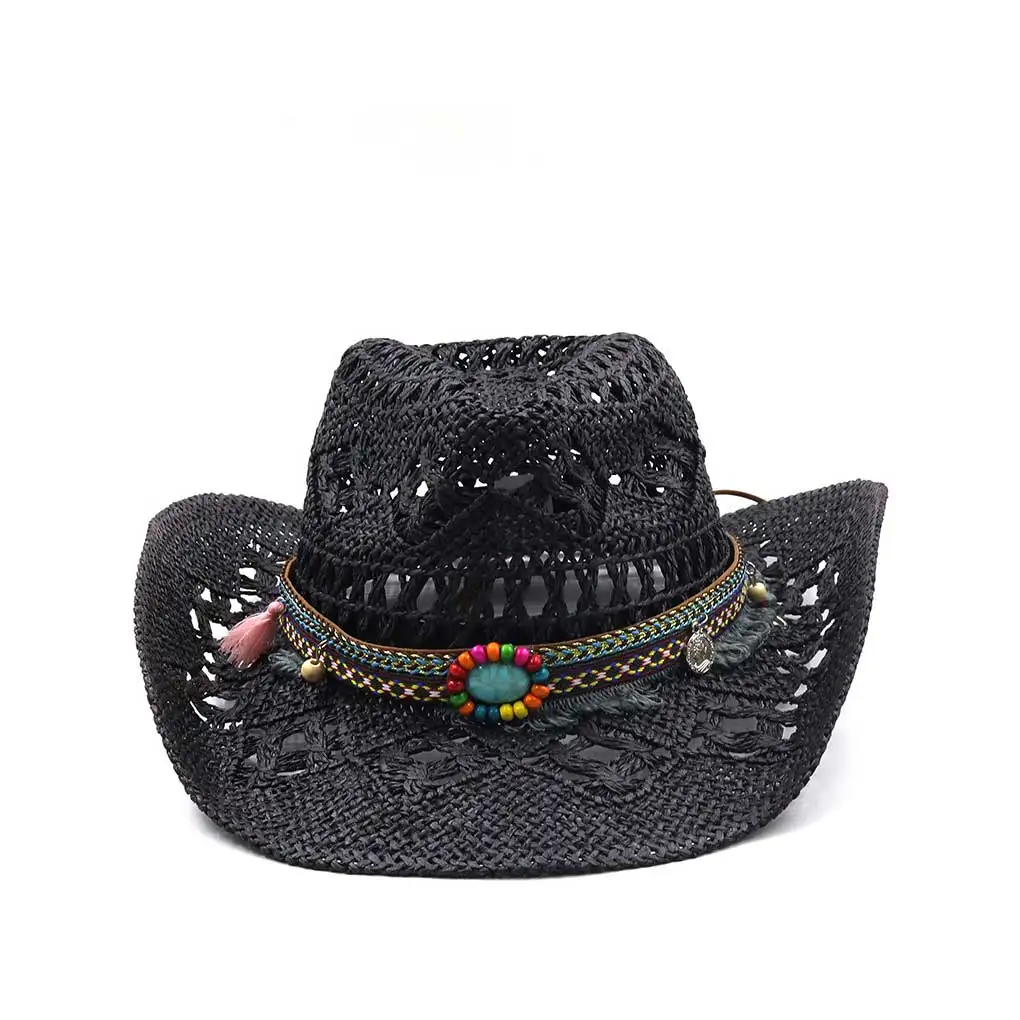 Cowboy Straws Hat Wide Brim Casual Summer Outdoor Travel Fashion Cap
