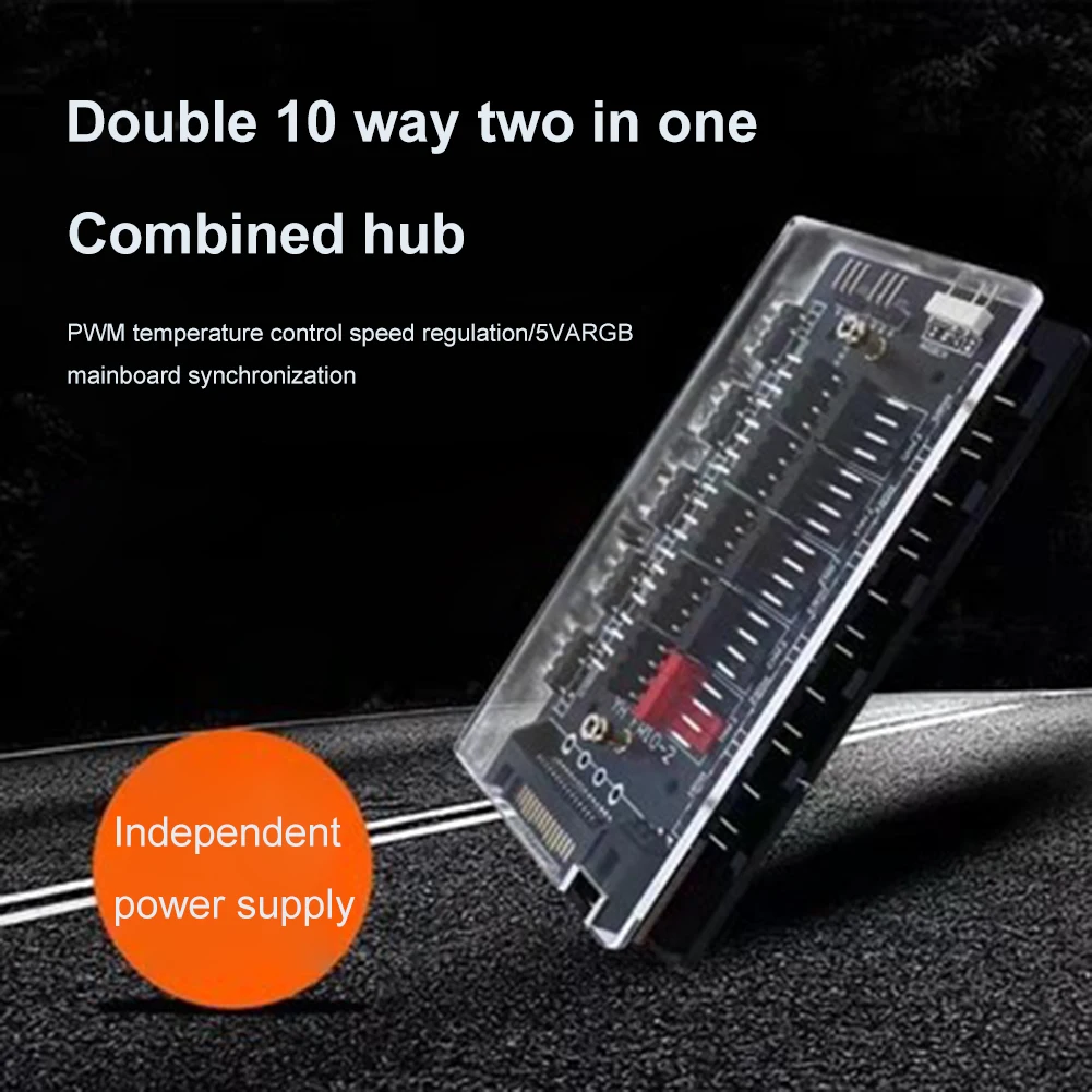 Блок управления вентилятором ARGB, 4-контактный ШИМ контроллер температуры, 5 В, 3-контактный разъем для синхронизации, беспроводной пульт дистанционного управления, шасси вентилятора