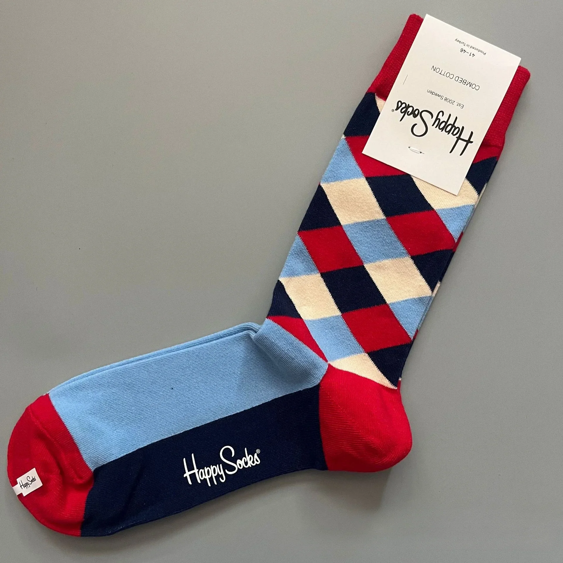 Katoenen Happy Socks Klassieke Crew Sock-schoen voor heren, maat 10 - 13, zacht