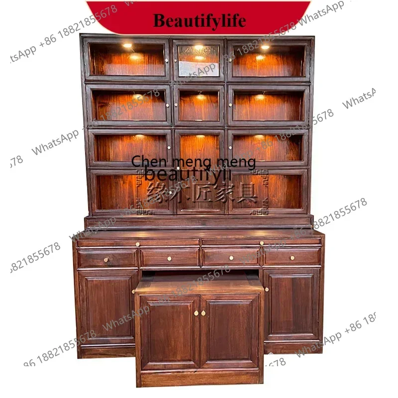 

D178 H Solid wood Tibetan vertical cabinet serving table Tantra shrine Buddhist platform household offering cabinet Buddha table