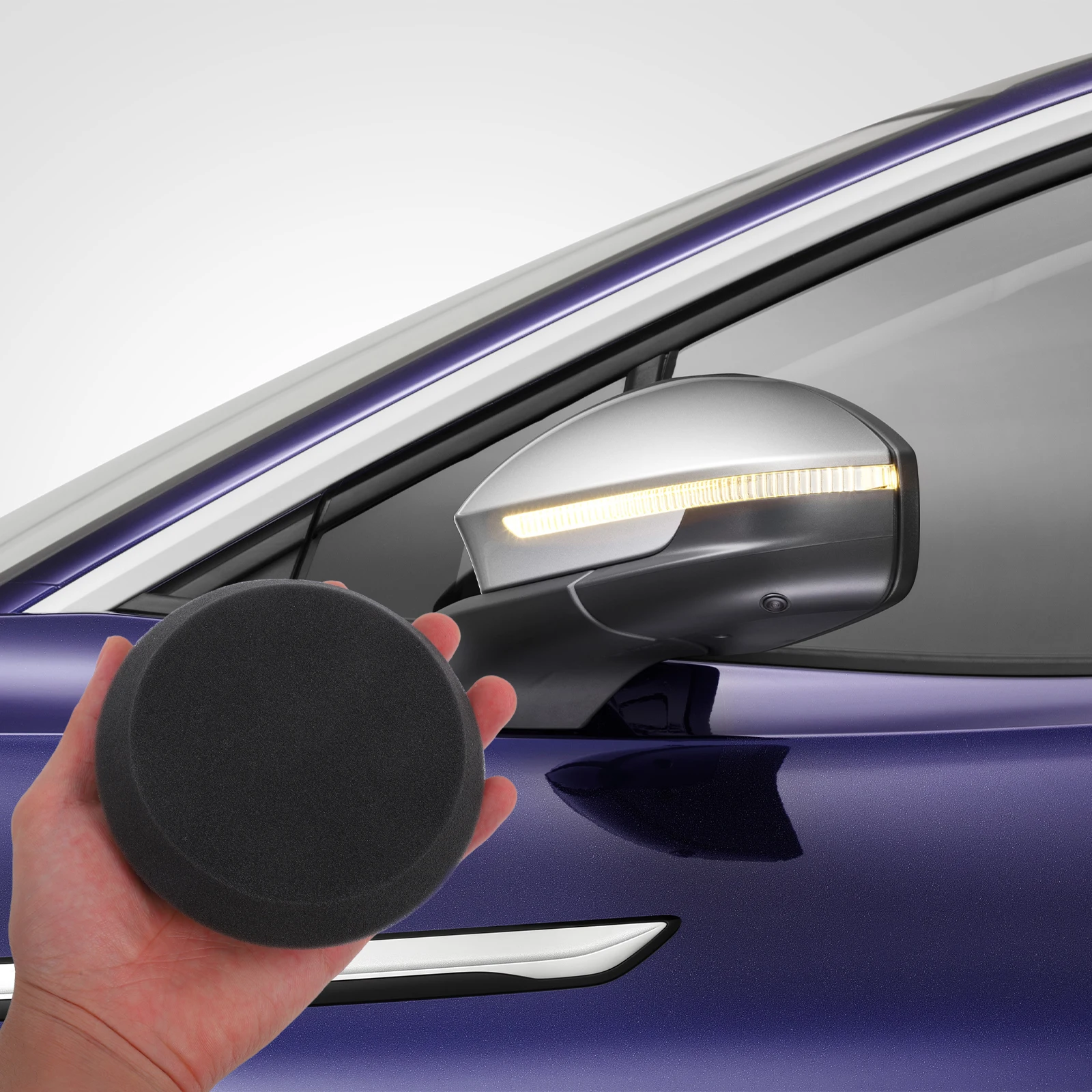 

Black Angled Waxing Sponge Car Polishing Buffing Pads Quick Application Easy Storage Motorcycle Replacement Boat Waxing Kit