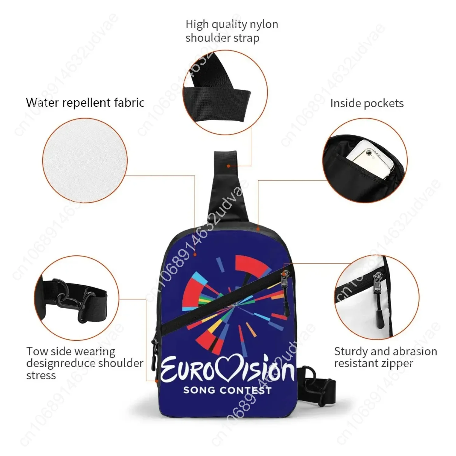 Custom Eurovision Song CHESling Crossbody Bags for Men Cool Insider Chest Pack Camping Cycling Backpack