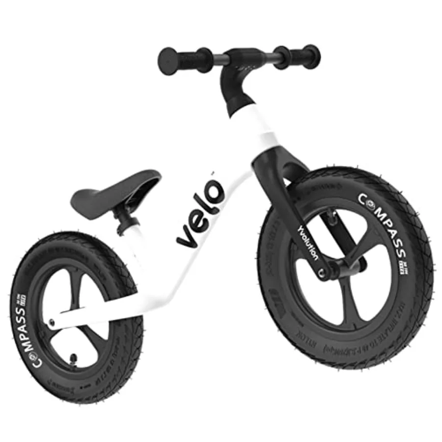 

Toddler balance bike for outdoor sports: lightweight aluminum frame, matte black finish, adjustable handlebar and seat, 12-inch