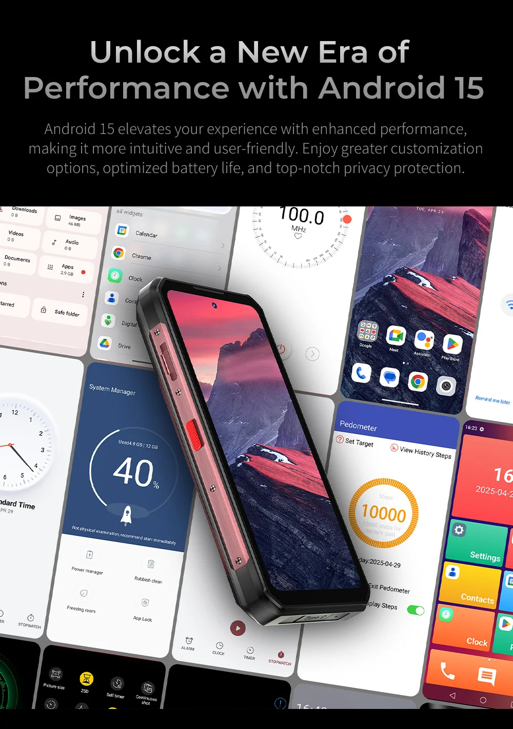 OUKITEL WP56 36GB(12+24)+512GB 5G 16000mAh 45W Schnellladung 6,8“ FHD 120Hz 128dB Lautsprecher 108MP Android 15 Mobiltelefon – Detail 15