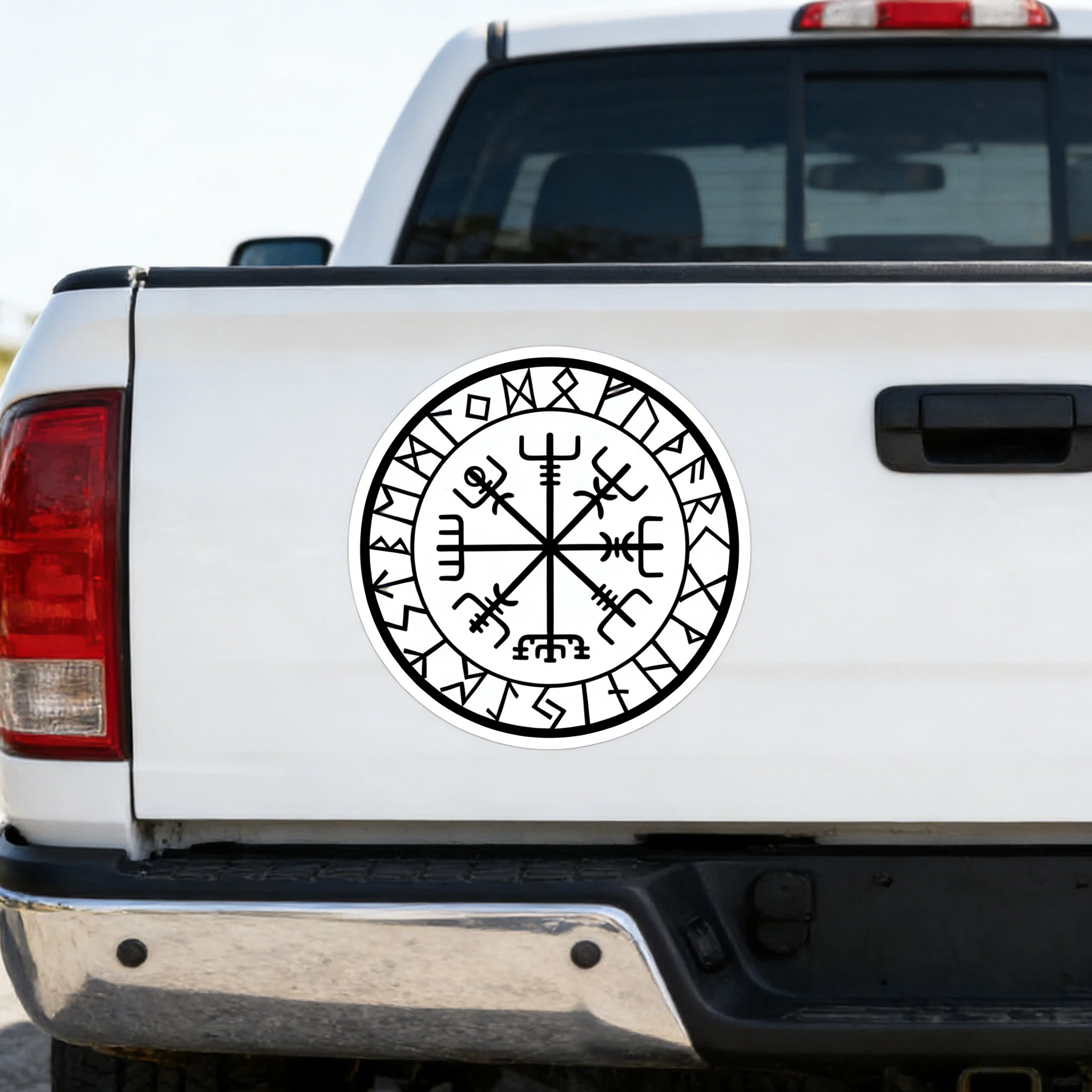 

Vegvísir Viking Compass Car Sticker | Norse Mythology Protection Decal for SUV Truck