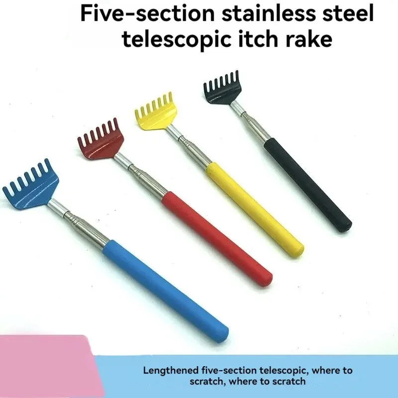 

Back Scratcher Five Sections Of Stainless Steel Multiple Colors Retractable Itch Scratcher Household Artifacts Itchy Scratcher