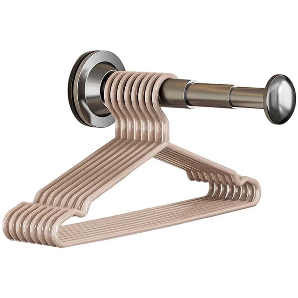 Wall Mounted Clothes Hanger with Adjustable Telescopic Rod 12 20cm Foldable Suction Cup Installation No Drilling Needed