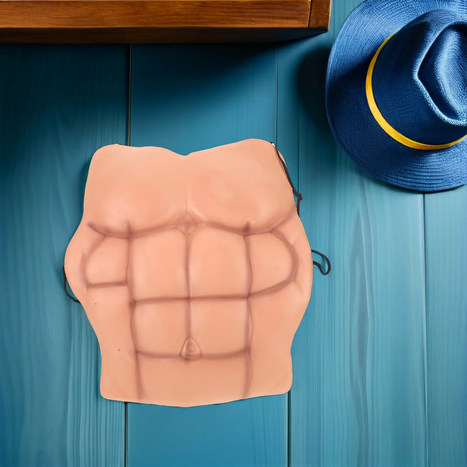 Cosplay Chest Prop for Men Realistic Fake Muscle Design Lightweight Comfortable Humorous Appearance Smooth Muscle Lines Party