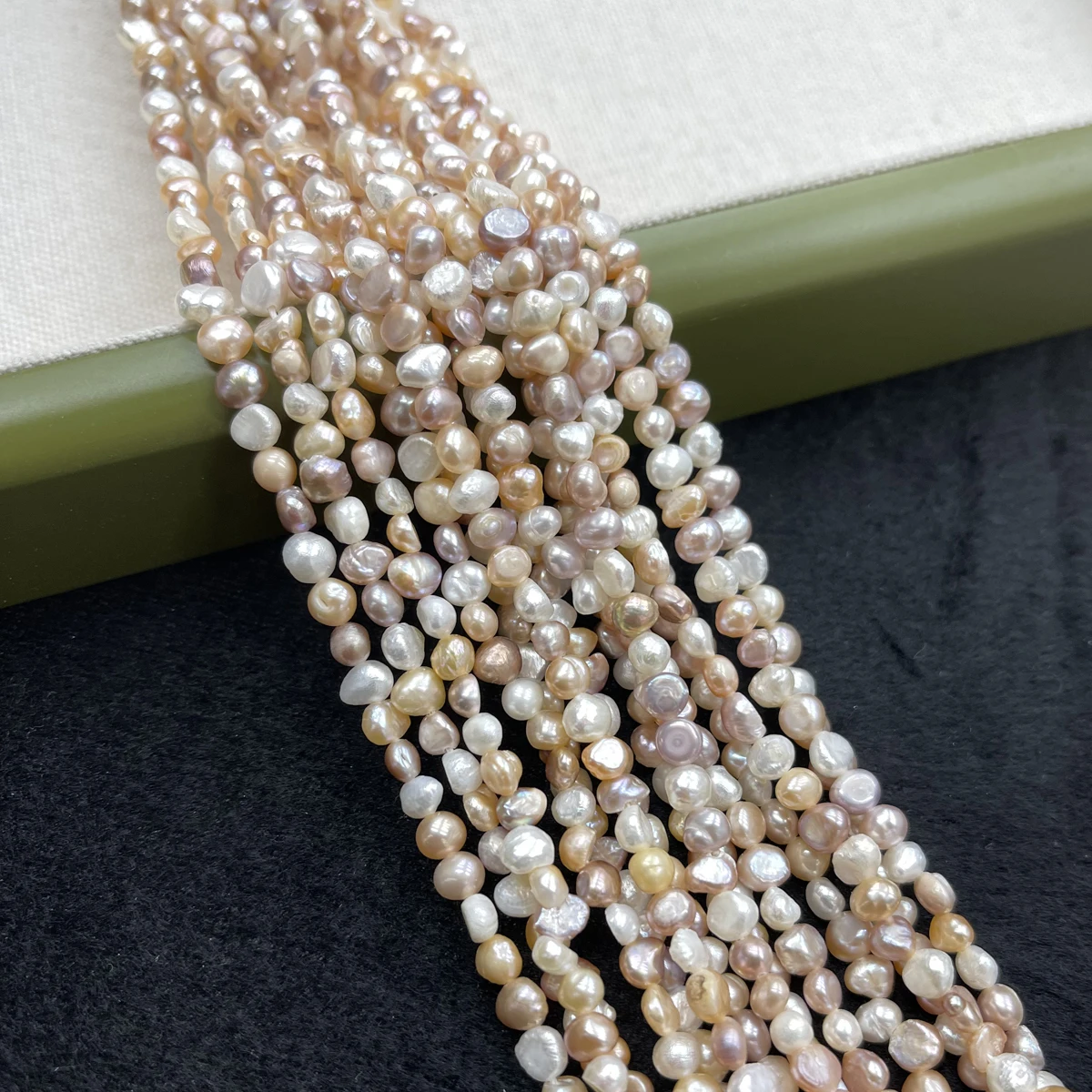 Natural Freshwater Colorful Pearl Beads 5-5.5mm Two-Sided Light Pearl Loose Beaded for Making DIY Jewerly Necklace Bracelet 36cm