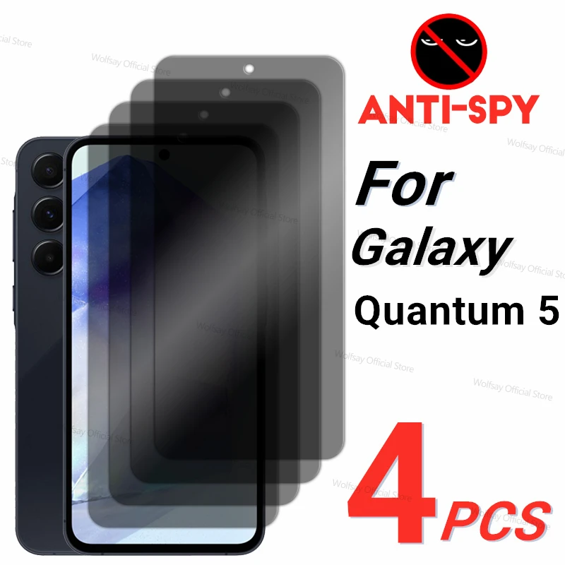 2/4PCS Privacy Screen Protector For Samsung Galaxy Quantum 5 Anti-Spy Tempered Glass For Samsung Galaxy Quantum 5 Phone Glass