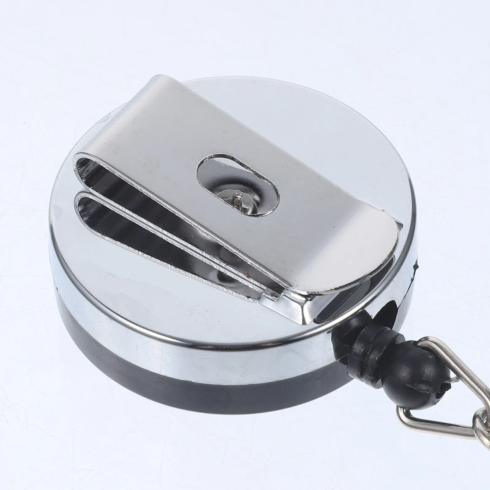 

Держатель для бильярдного мела с выдвижным шнуром, черный, сталь, резина, пластиковый зажим, крепление на ремень, для снукера и пула, универсальное использование дома