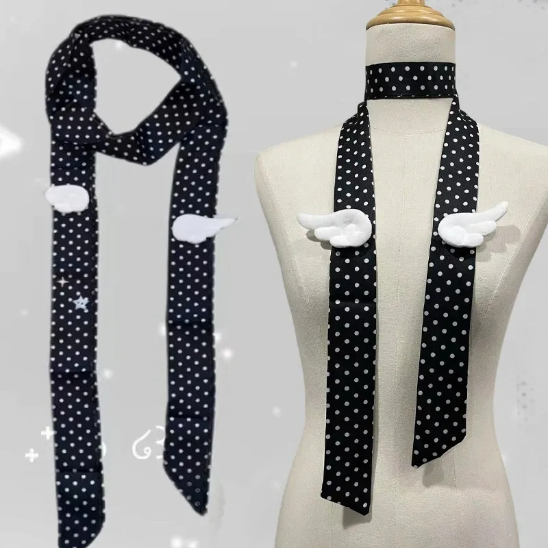 lenco-vintage-com-estampa-de-bolinhas-e-asas-de-anjo-para-mulheres-faixa-de-pescoco-coreana-design-versatil-com-fita-lenco-longo-e-estreito