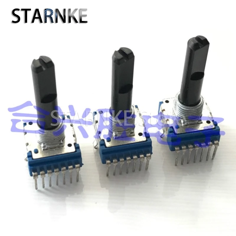 2PCS RK14 Type Vertical Double A100K Shaft Length 28MM 7Pin Strange Sound Amplifier Volume Potentiometer