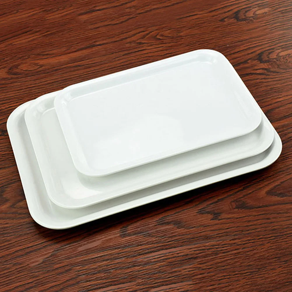 

Plastic Serving Tray White Rectangular Design Ideal for Food Service Parties Bbqs Pool Events Daily Home Office Coffee Tea