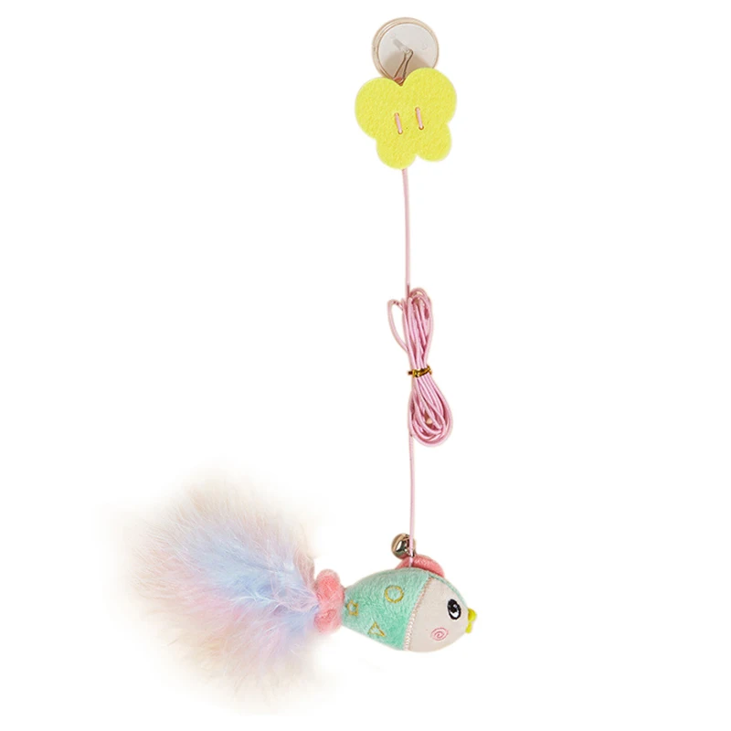 Pendurado Telescópico Cat Teaser Stick Swing Swing Back And Forth Comprimento Da Corda Ajustável No Quadro Da Porta Dando Cat Mint Pet Toys