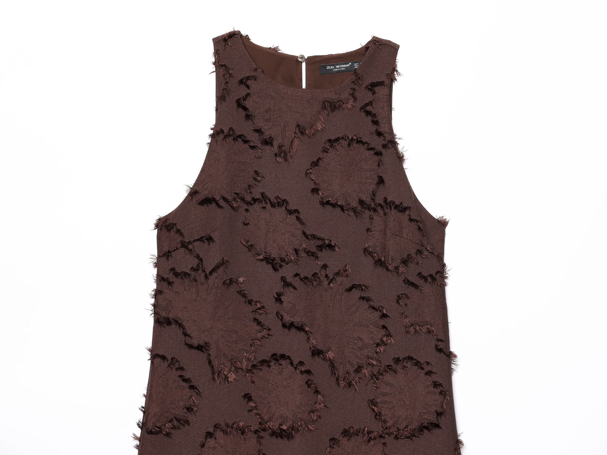 KONDALA Herbst Damen Elegantes Braunes Kleid Rundhalsausschnitt Ärmelloses Minikleid Neu 2025, Sommer Herbst Mode Urlaub Party Strandkleid