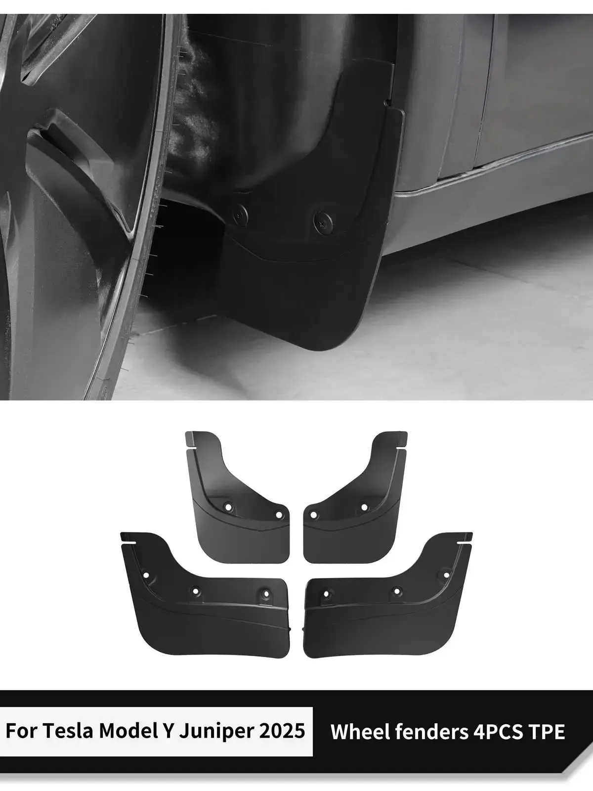 LUCKEASY pour Tesla modèle Y lancement 2025 genévrier garde-boue de roue arrière garde-boue garde-boue ensemble d'accessoires de Modification de voiture