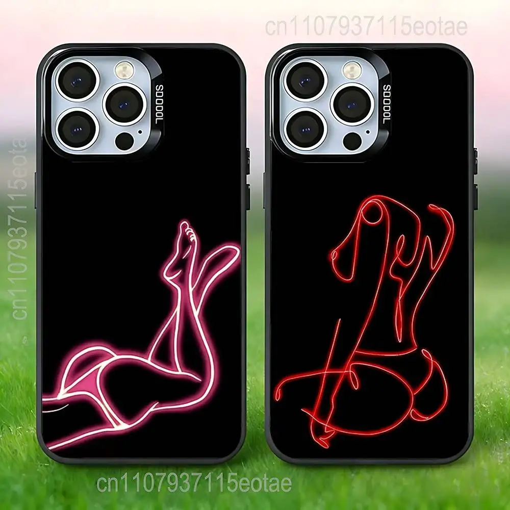 

Sexy Body curve Art Woman Phone Case For iPhone 17,16,15,14,13,12,11,Pro,Max,Plus,E,Air,Mini Black Tpu IMD Cover