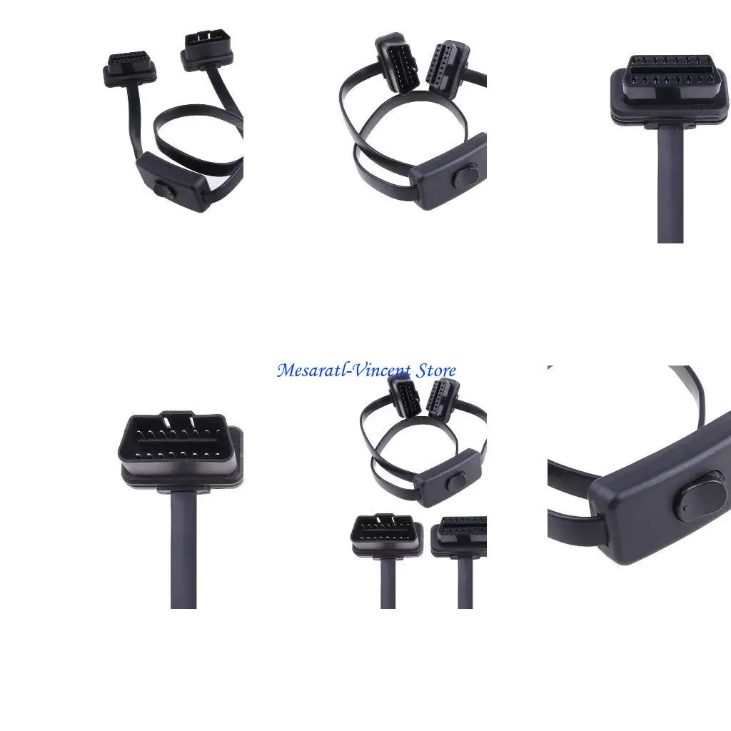 

A70F OBD2 16Pin OBDII Adapter Car Connector Extension Diagnostic Cable Scan Tool