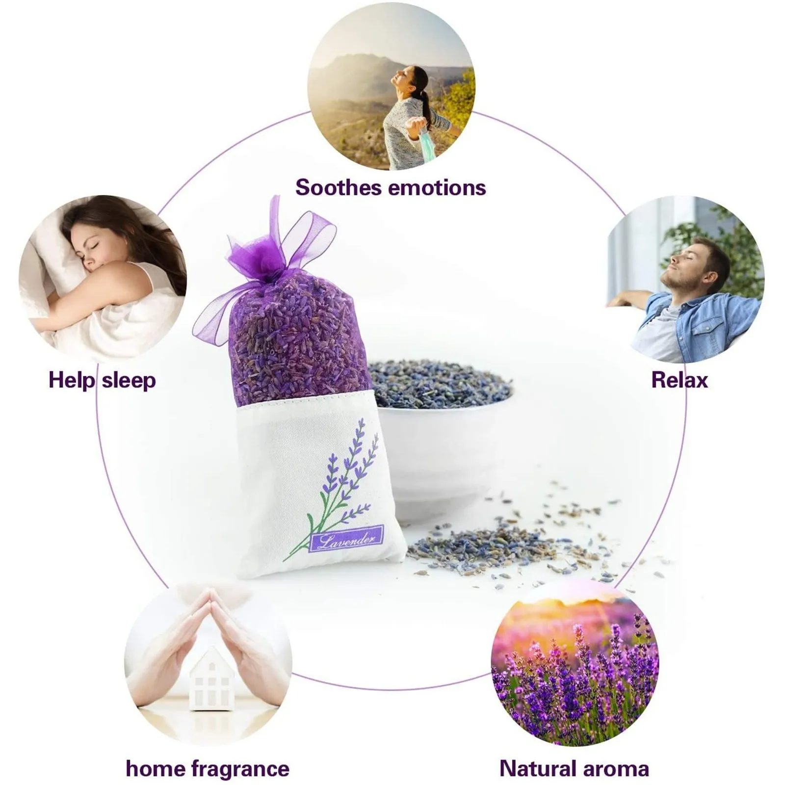 خزائن الأدراج المنزلية شائعة الاستخدام كيس الخزامى الملابس الطبيعية العثة واقية الأزهار رائحة حقيبة مثالية للاسترخاء النوم