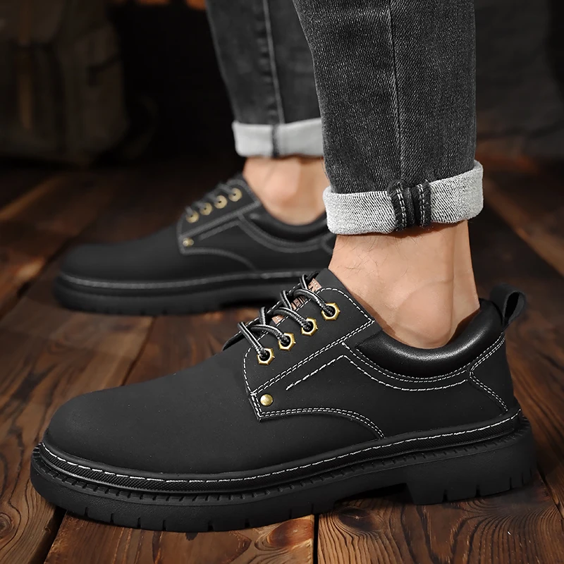 Casual men's thick soled shoes Minimalist and comfortable style Daily business office Outdoor street adult quality shoes 38-47