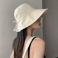 Women's Wide-brimmed Outdoor Sun Hat, Lightweight and Foldable with A Bow, Suitable for Beach Vacations and Outdoor Travel - Image 5