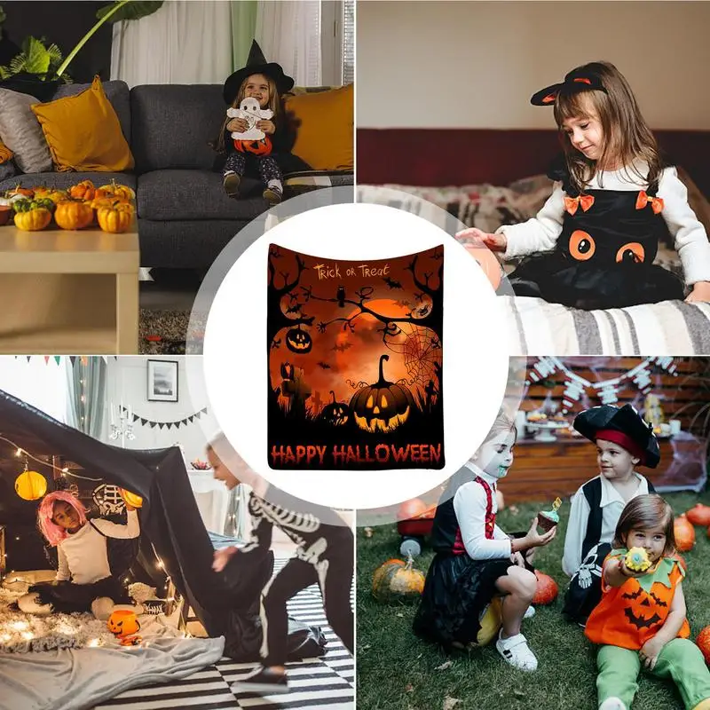 Halloween Plush Blanket 39 X 59 Inch Chair Blanket Cozy Warm Fleece Blanket Halloween Decoration For Couch Sofa Bed