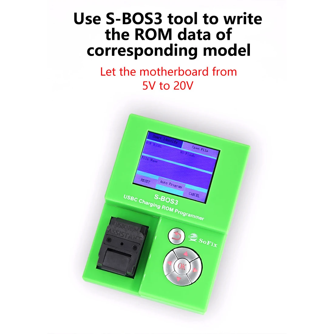 SoFix S-BOS3 USB-C Charging ROM Programmer for (2016-2023), & CD3215/CD3217 ROM Data Repair Tool