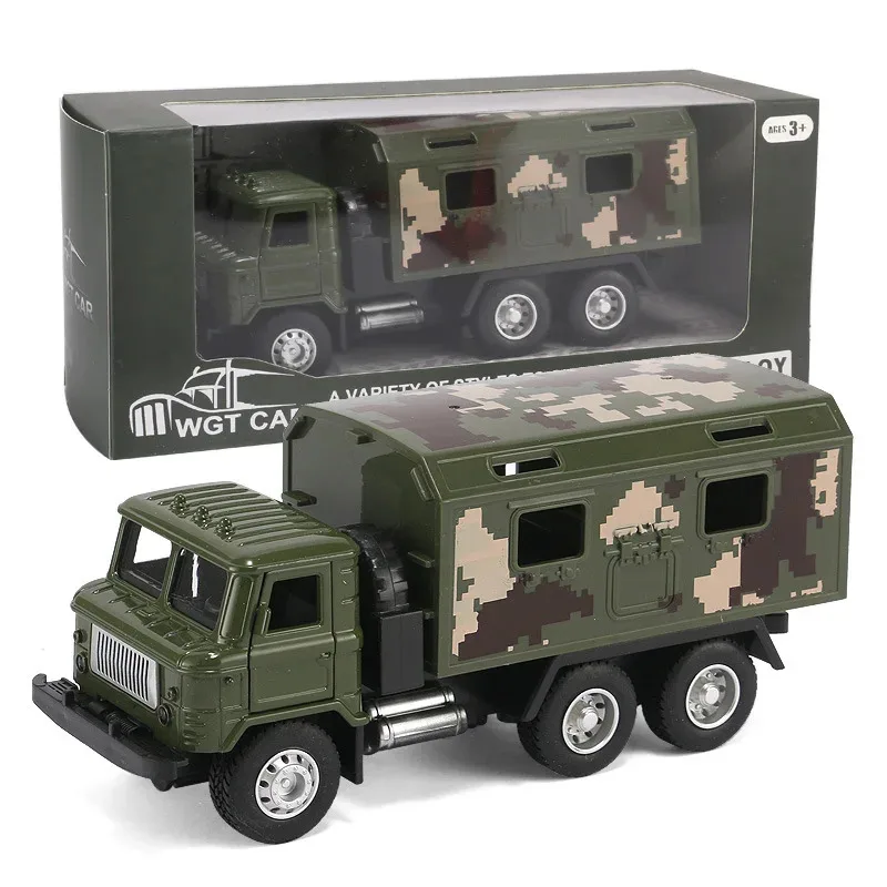 

TEMIKIDS Alloy And Light Sound Effects Can Be Opened To Simulate Boy Toy Inertial Military Car Truck Model Gift